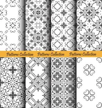 Backgrounds Floral Forged Patterns Stock Illustration