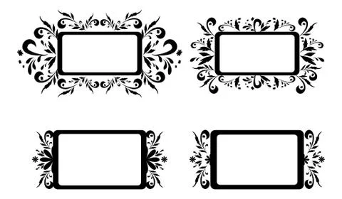 Backgrounds with floral pattern, silhouette Stock Illustration