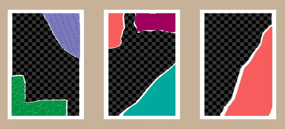 Backgrounds for notes. Torn paper effect. イラスト素材