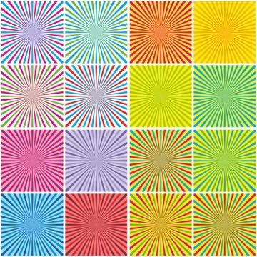Backgrounds Set With Radial Rays Stock Illustration