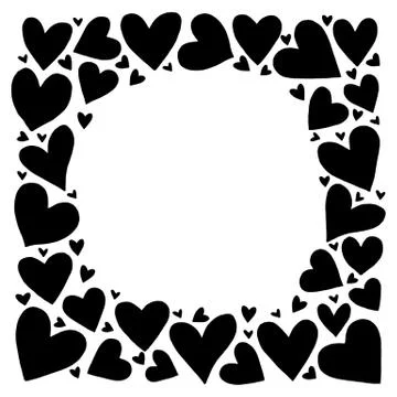 Backgrounds, textures, frames, seamless patterns of watercolor hearts. Hand d 스톡 일러스트