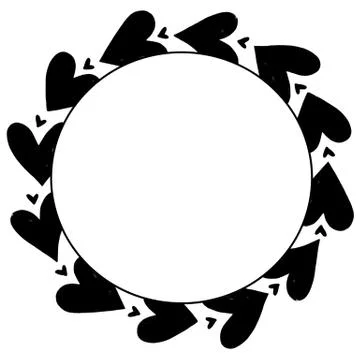 Backgrounds, textures, frames, seamless patterns of watercolor hearts. Hand d Stock Illustration