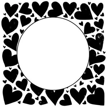 Backgrounds, textures, frames, seamless patterns of watercolor hearts. Hand d 스톡 일러스트