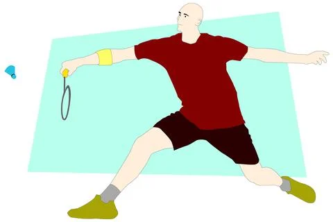 Backhand Net Shot in Badminton Stock Illustration