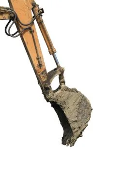 Backhoe arm with bucket Stock Photos