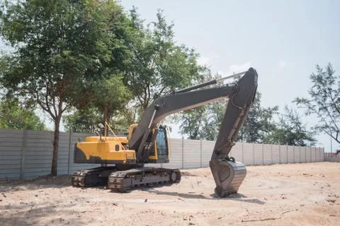 Backhoe, backhoe at a construction Stock Photos
