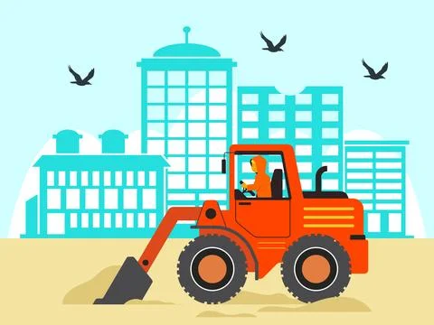 Backhoe Concept Illustration Stock Illustration