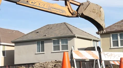 Backhoe at Construction Site Stock Footage 911379