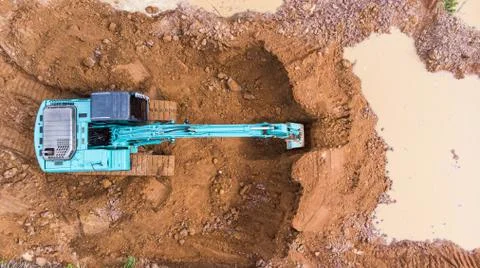 Backhoe on the construction site. Stock Photos