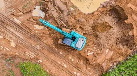 Backhoe on the construction site. Stock Photos