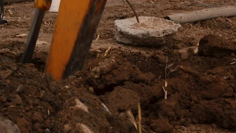Backhoe Control levers and Digging Stock Footage 236604429