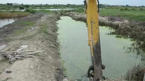 Backhoe digging soil Video stock 90252766