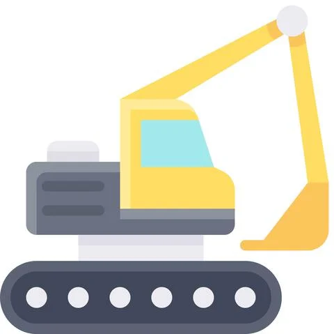 Backhoe icon, transportation related vector 库存插图