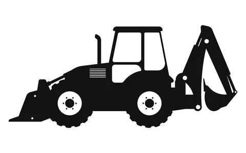 Backhoe loader. Construction machinery. Special equipment. Vector illustratio Stock Illustration