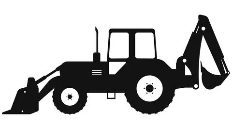 Backhoe loader. Construction machinery. Special equipment. Vector illustratio Stock Illustration