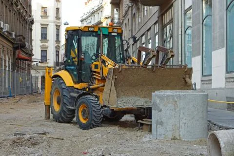Backhoe loader construction Foto stock