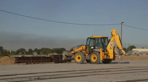 Backhoe loader. Digger Stock Footage 54651549