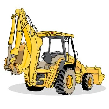 Backhoe loader vehicle Illustrazione stock