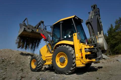 Backhoe loader at work Stock Photos