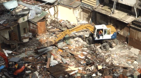 Backhoe loader working in construction site Video stock 60139783