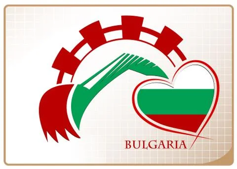 Backhoe logo made from the flag of Bulgaria Stock Illustration