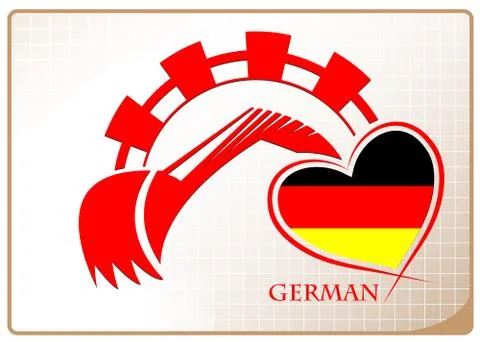 Backhoe logo made from the flag of German Stock Illustration