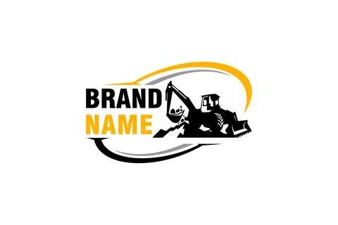 Backhoe logo template vector. Heavy equipment logo vector for construction .. Stock Illustration
