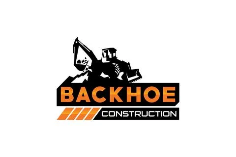 Backhoe logo template vector. Heavy equipment logo vector for construction .. Stock Illustration