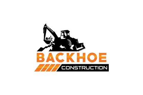 Backhoe logo template vector. Heavy equipment logo vector for construction .. Stock Illustration