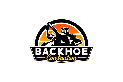 Backhoe logo template vector. Heavy equipment logo vector for construction .. Stock Illustration