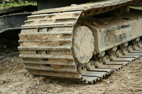 Backhoe tracks Stock Photos