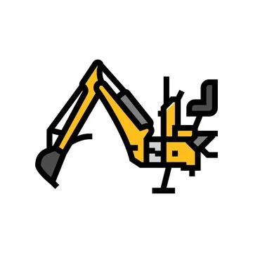 Backhoe tractor color icon vector illustration Illustrazione stock