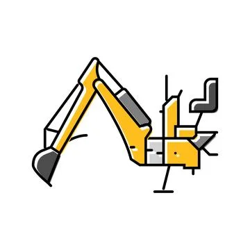 Backhoe tractor color icon vector illustration Illustrazione stock
