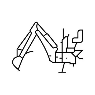 Backhoe tractor line icon vector illustration Illustrazione stock