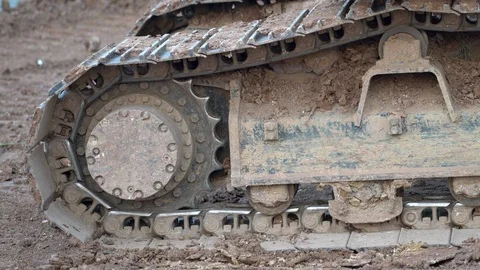 Backhoe wheels Video stock 119513775