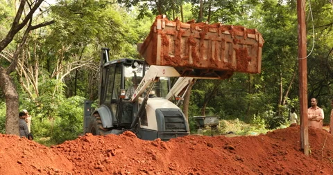 Backhoe Working On site Stock Footage 283332951