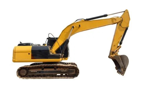 Backhoes on a separate white background. Foto stock