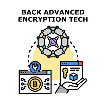 Backing advanced encryption technology for cyber security Stock Illustration