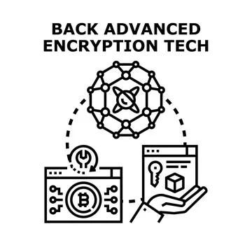 Backing advanced encryption technology for cyber security Stock Illustration