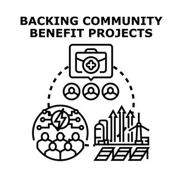 Backing community benefit projects vector concept creating social value Stock Illustration