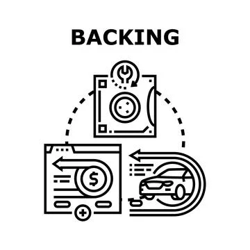 Backing concept with car return and financial support Stock Illustration
