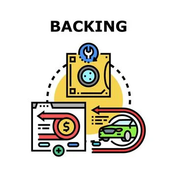 Backing concept with car return and financial support Stock Illustration