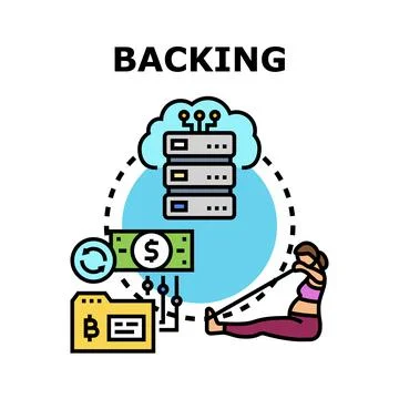 Backing concept with cloud data financial support investment Stock Illustration