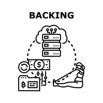 Backing concept with cloud data financial support investment Stock Illustration