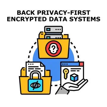 Backing cyber privacy encrypted information systems Stock Illustration