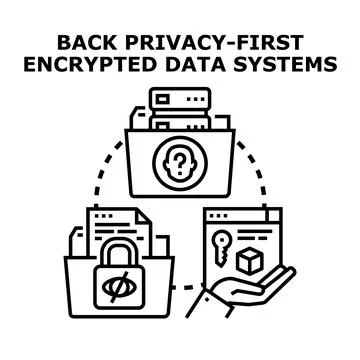 Backing cyber privacy encrypted information systems Stock Illustration