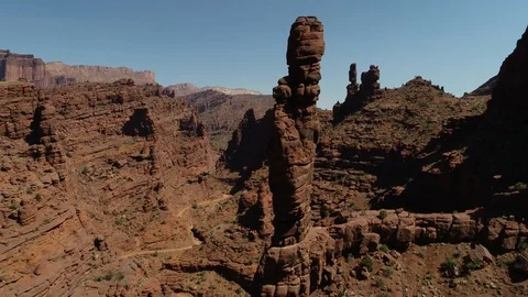 Backing down the big rock Stock Footage 97309625