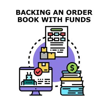Backing order book with funds concept illustration Stock Illustration