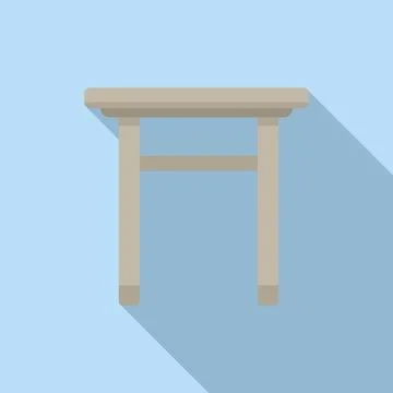 Backless chair icon flat vector. Home garden interior Stock Illustration