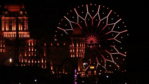 Backlight in the amusement park Stock Footage 150456185